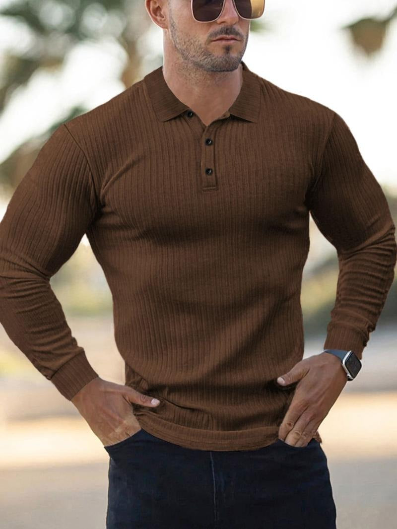 Leon | Slim Fit Elegant Long Sleeve Polo for a Sophisticated Look