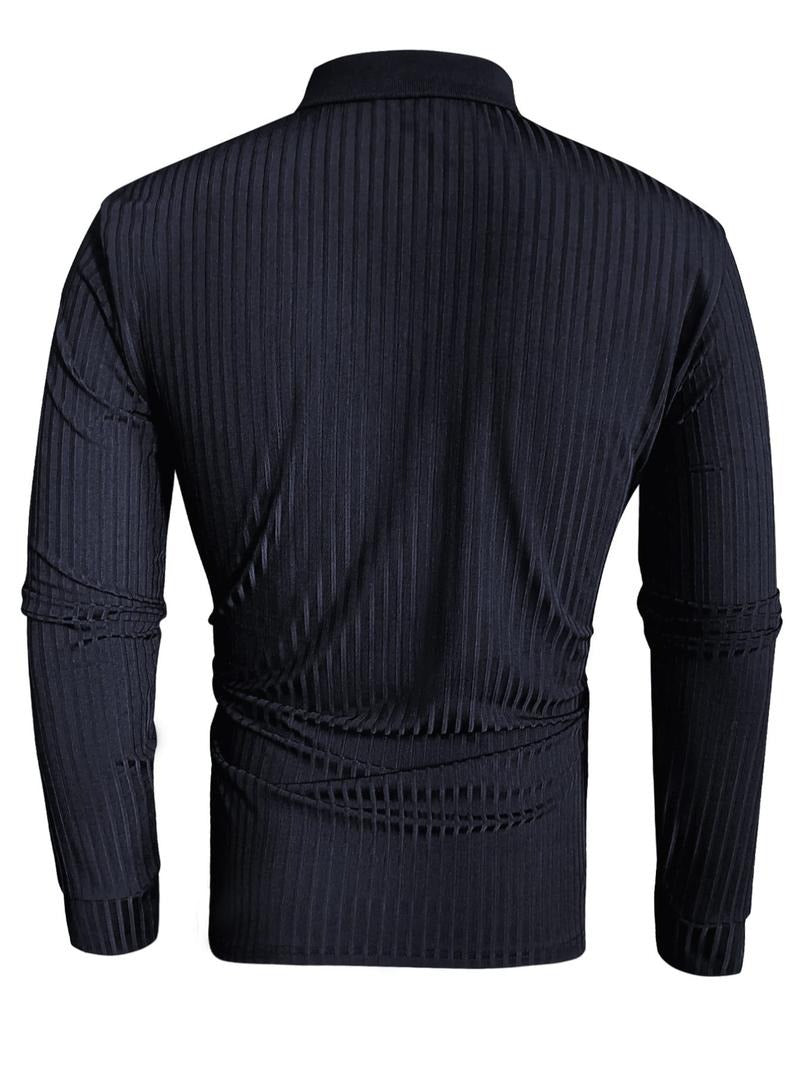 Leon | Slim Fit Elegant Long Sleeve Polo for a Sophisticated Look