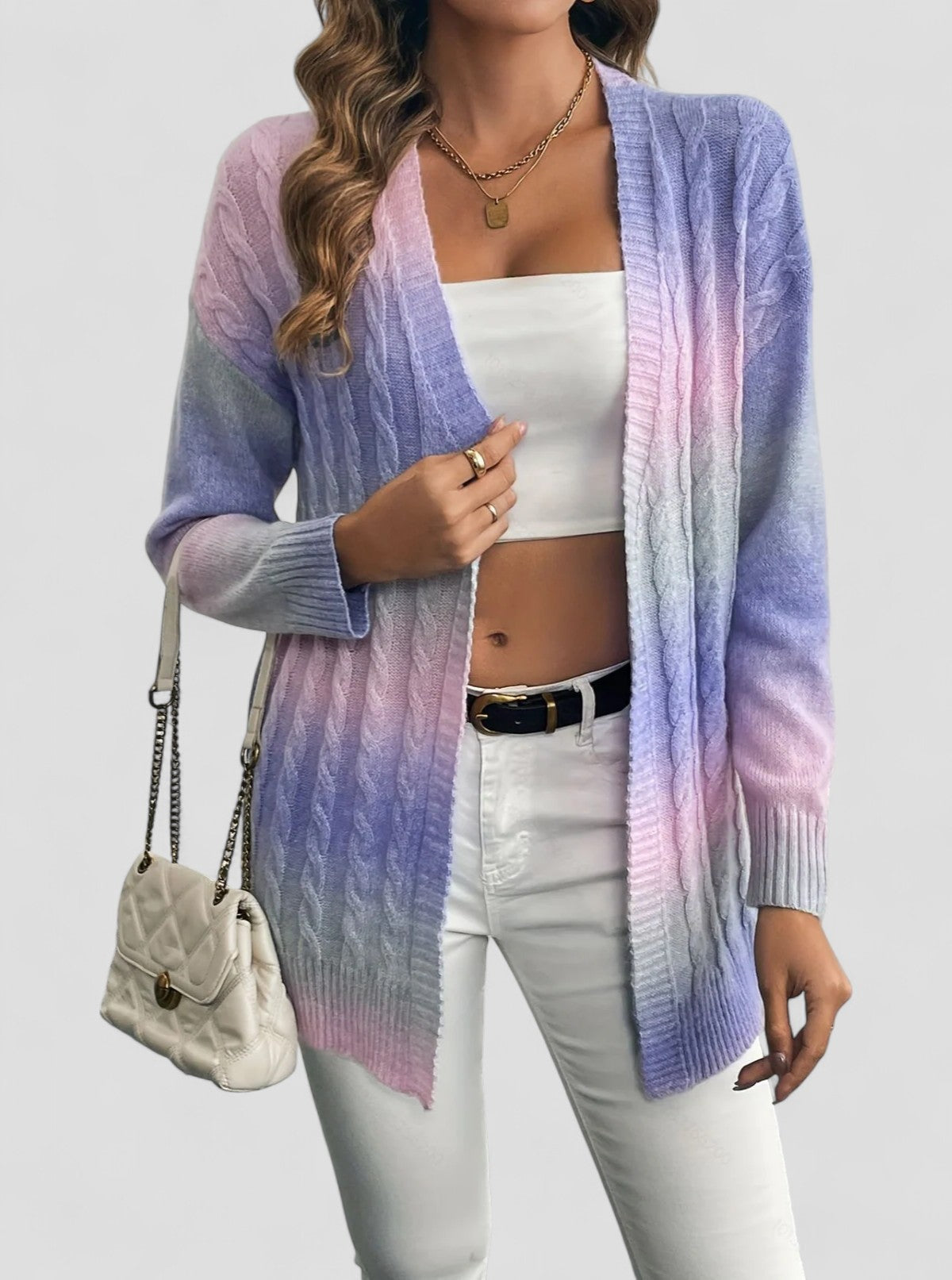 Chic and Comfortable Gradient Plush Cardigan Elegance