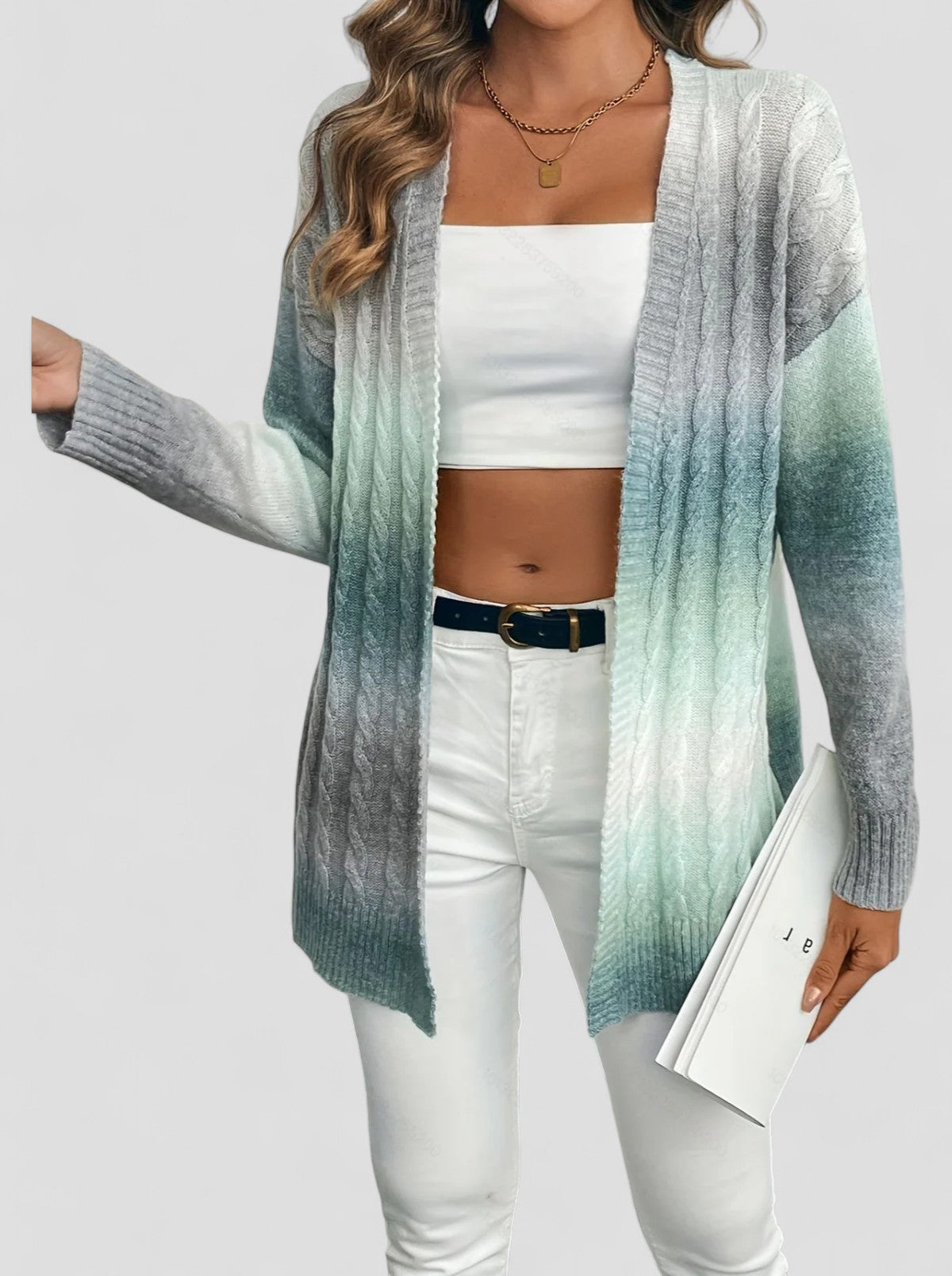 Chic and Comfortable Gradient Plush Cardigan Elegance