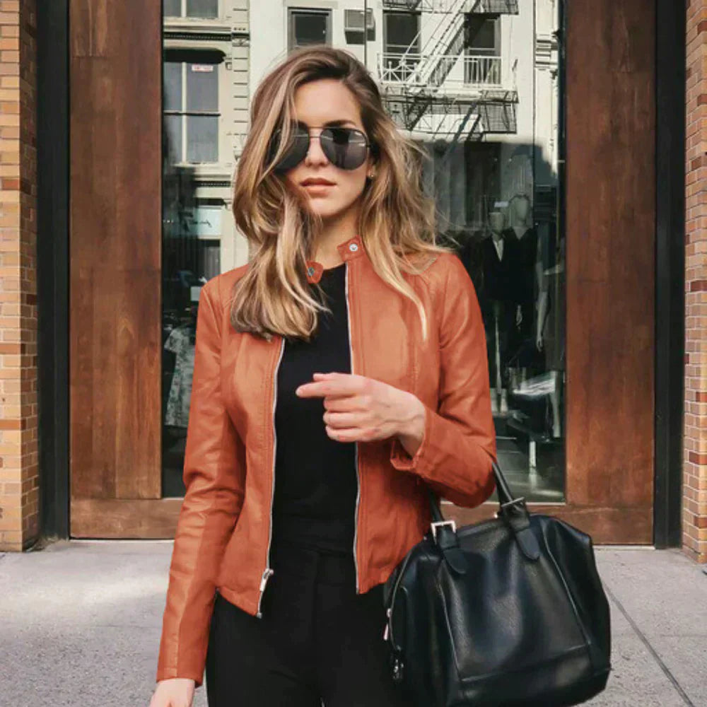Sophia - Elegant Italian Leather Jacket