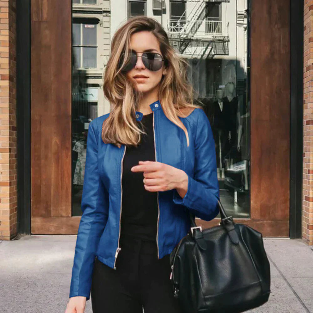 Sophia - Elegant Italian Leather Jacket