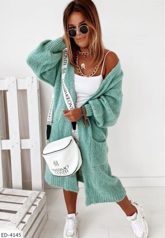 Jessica | Women's Winter Coat with Cozy Long Open-Front Cardigan