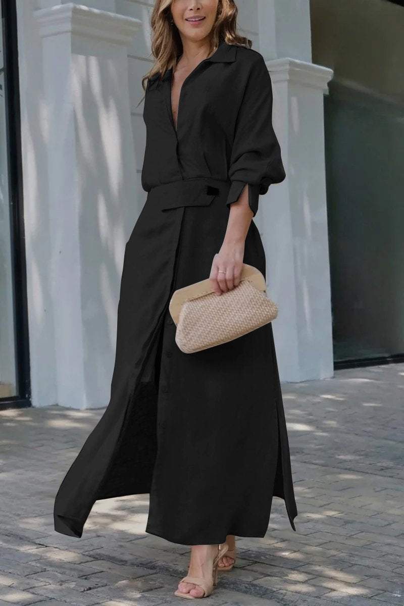 Jeanette: Elegant V-Neck Maxi Dress for Any Occasion