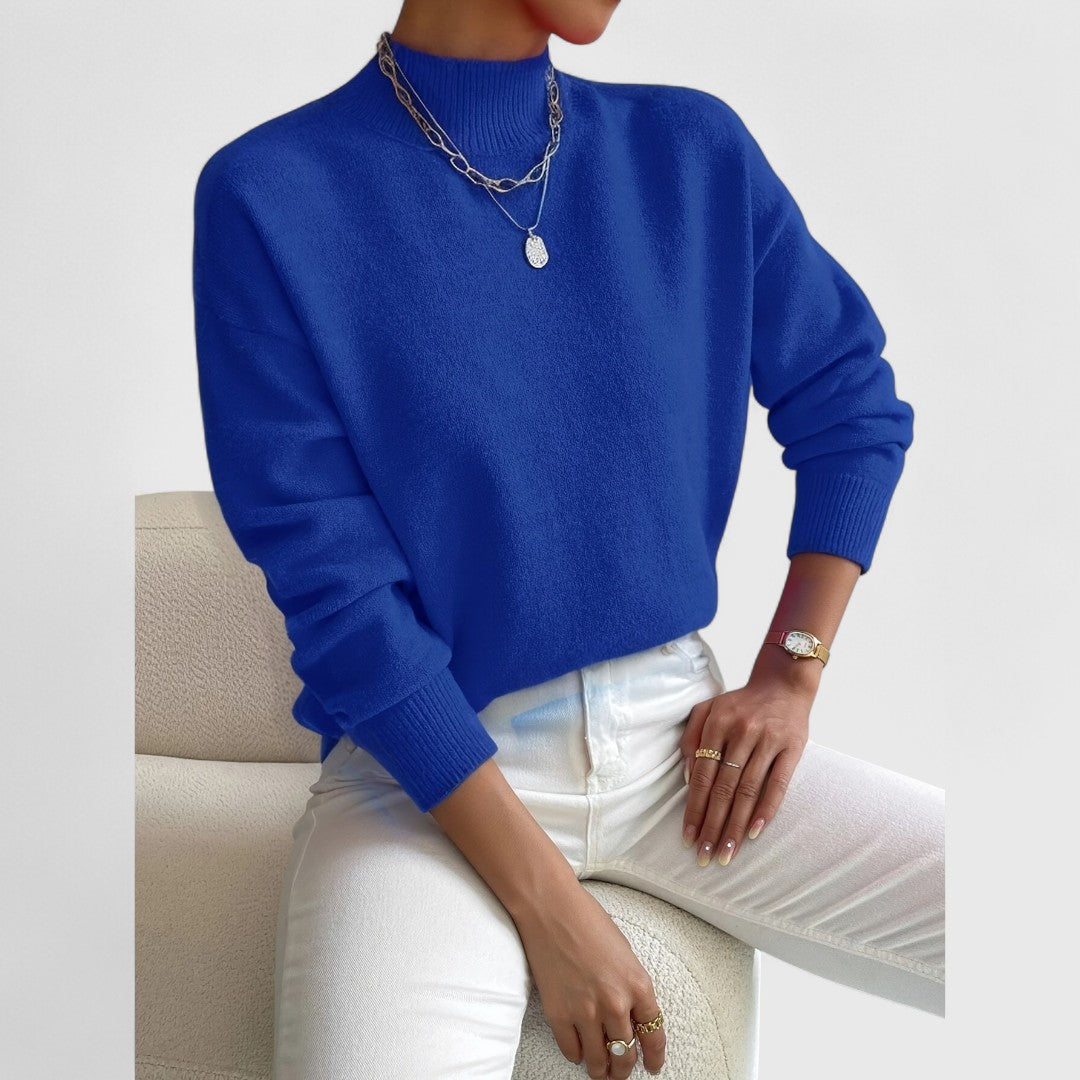 Sam - Elegant Rolled Collar Sweater
