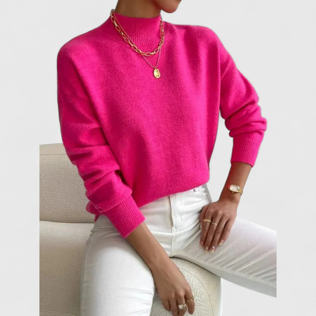 Sam - Elegant Rolled Collar Sweater