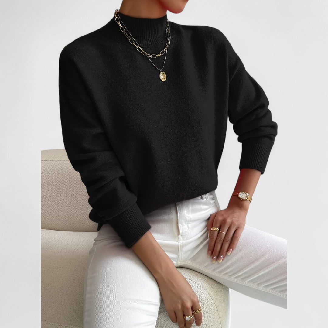 Sam - Elegant Rolled Collar Sweater