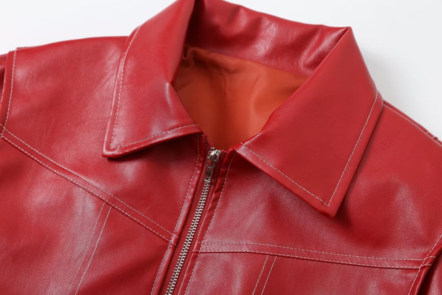 Women's Faux Leather Bomber Jacket - Trendy Style and Guaranteed Comfort