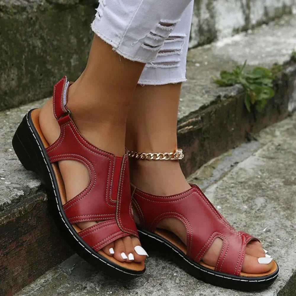 Jolie | Elegant Brown Wedge Heel Sandals Fashion