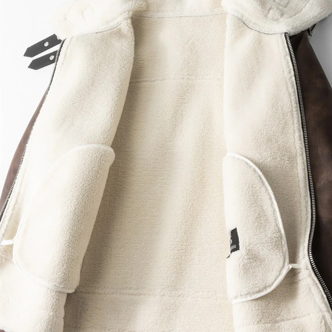Elegant Heritage Leather Aviator Jacket