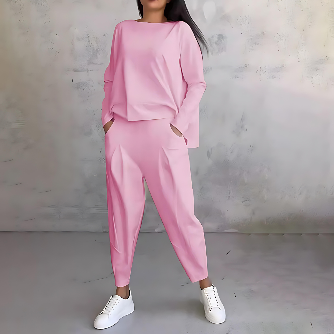 Maya Women's Casual Loose Fit Top and Pants Set