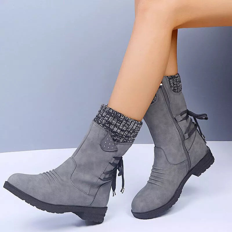 Svea - Elegant Vintage Thick Heel Winter Boots