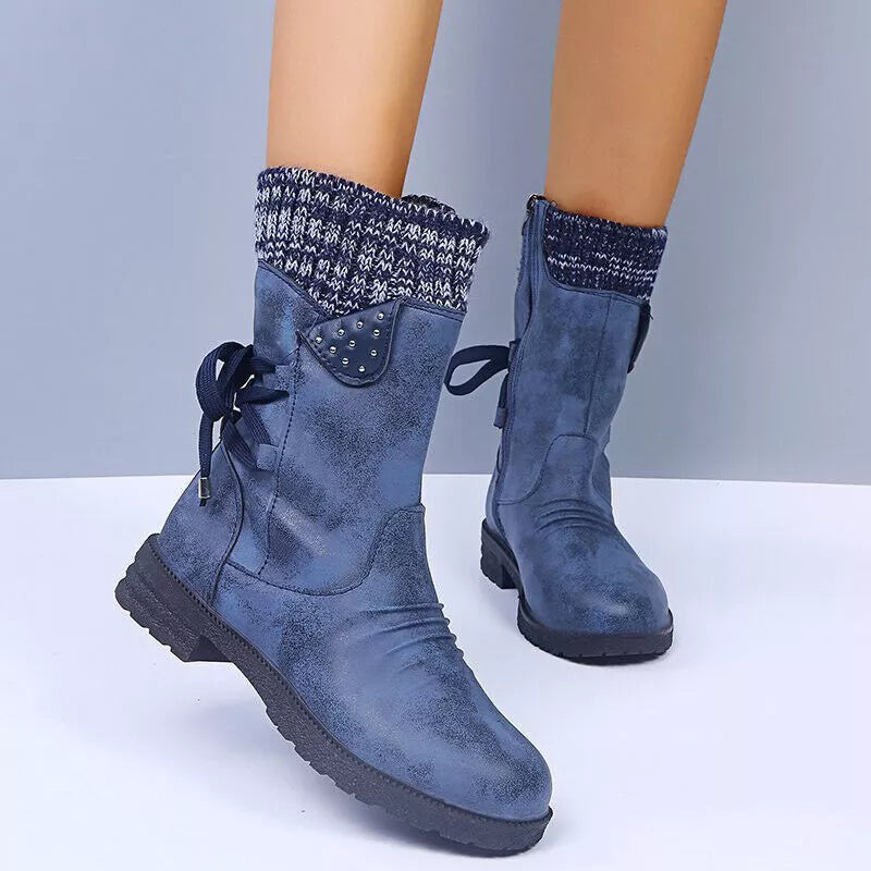 Svea - Elegant Vintage Thick Heel Winter Boots