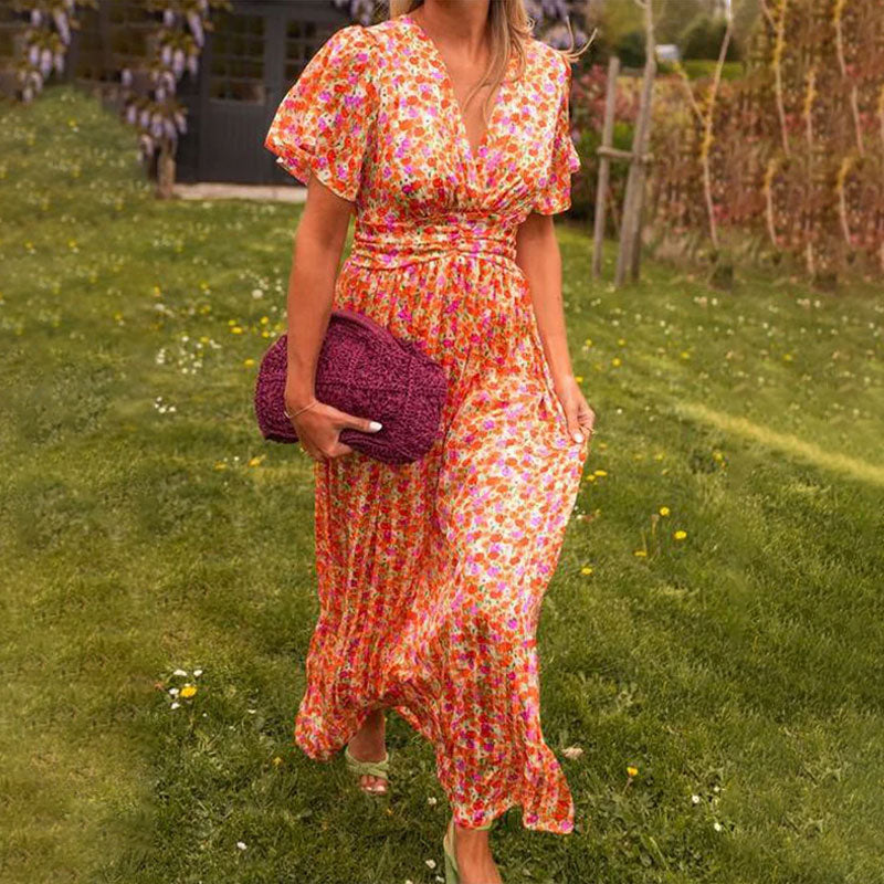 Flowy V-Neck Summer Dress for Effortless Style