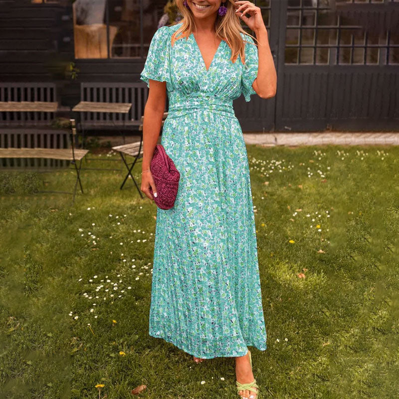 Flowy V-Neck Summer Dress for Effortless Style