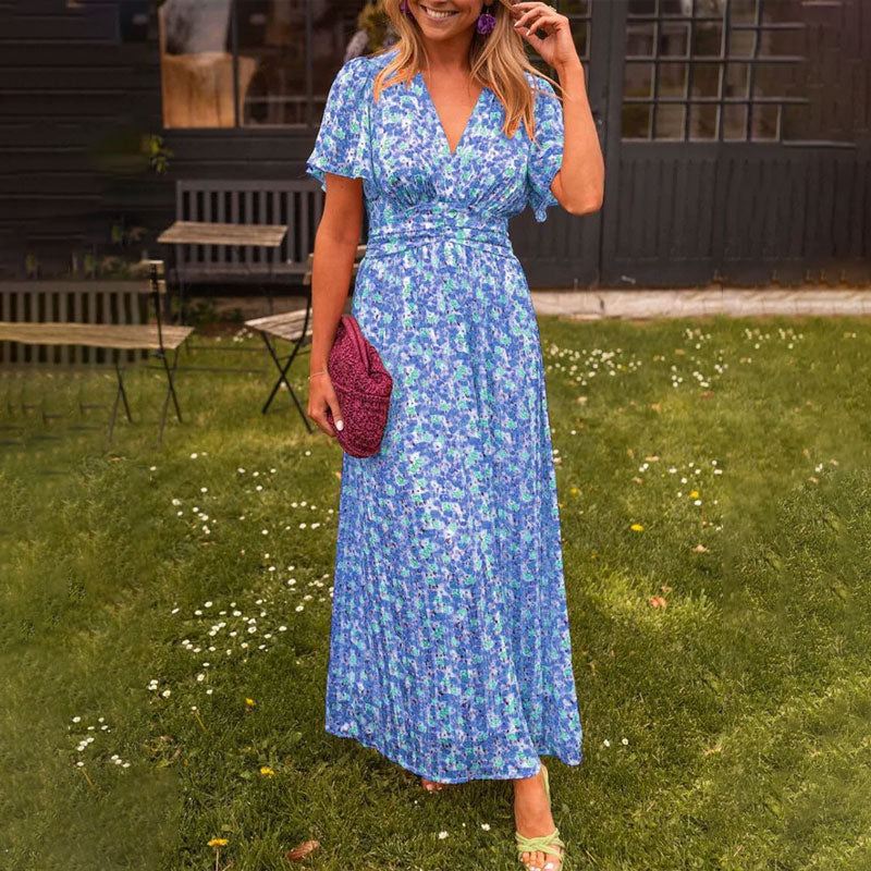 Flowy V-Neck Summer Dress for Effortless Style
