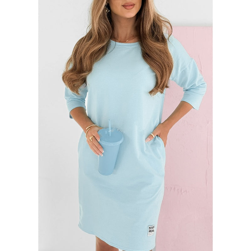 Mira Dress - Chic 3/4 Sleeves with Pockets