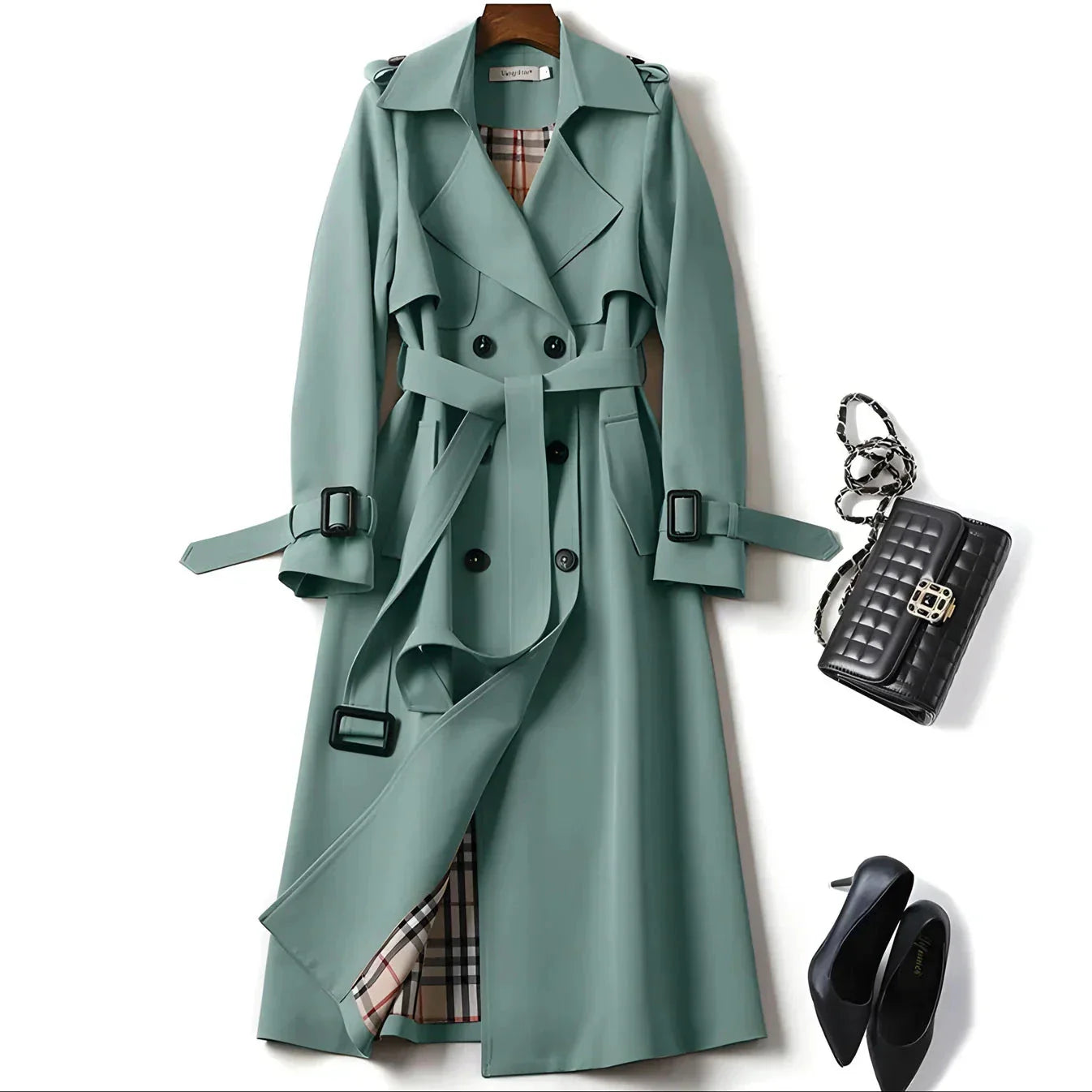 Jade Elegance - Chic Style Trench Coat
