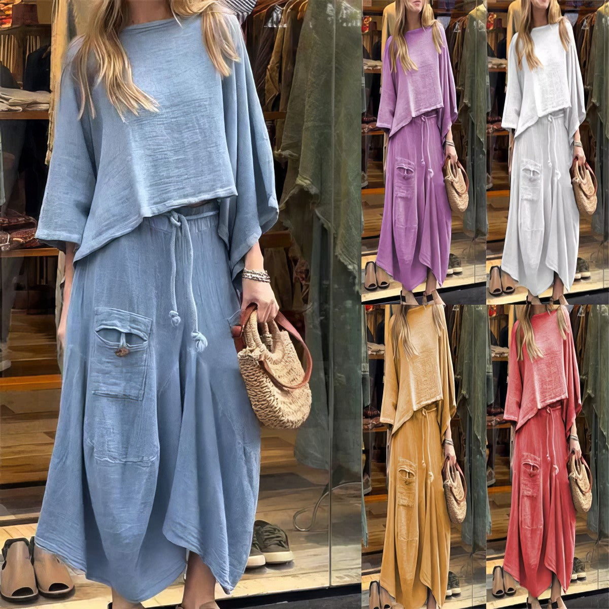 Elaine™ | Casual Two-Piece Set | Elegant Blouse and Skirt